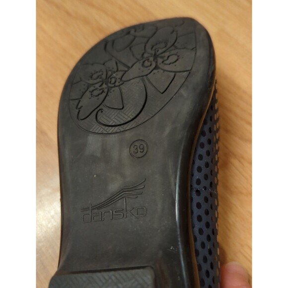 Dansko Olivia Leather Flats Womens 39 Gray Black Confetti Polka Dot Slipper - Picture 11 of 12